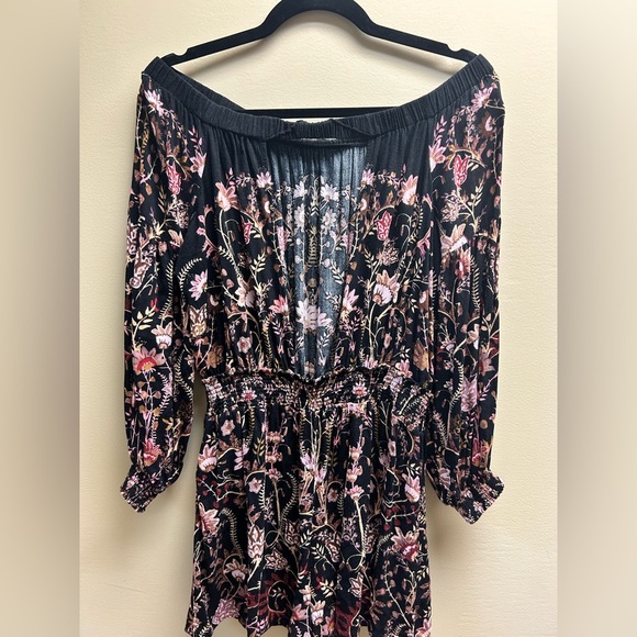 Free People Floral Off-The-Shoulder Romper - Picture 2 of 8